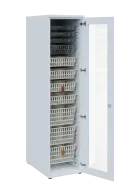 EUROMEDICA S - 46 skříň léková boxová, 1-dveřová/prosklená, pravá, 1950x460x735, korpus bílý, dvířka